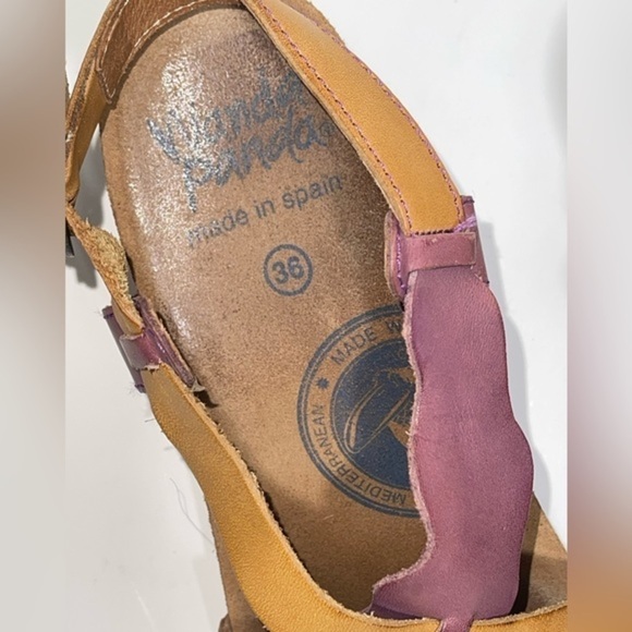 WANDA PANDA Purple & Tan Wedge Strappy Sandals size‎ 36. 5 - Picture 8 of 9